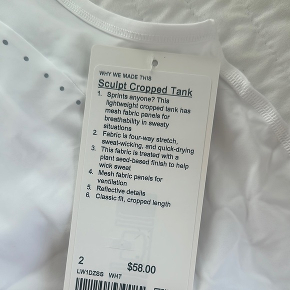 Lululemon Athletica White Sleeveless Crop Tank Top - Picture 5 of 6